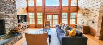 Ridge House - Modern Log Home Nestled on top of a Private Mountain