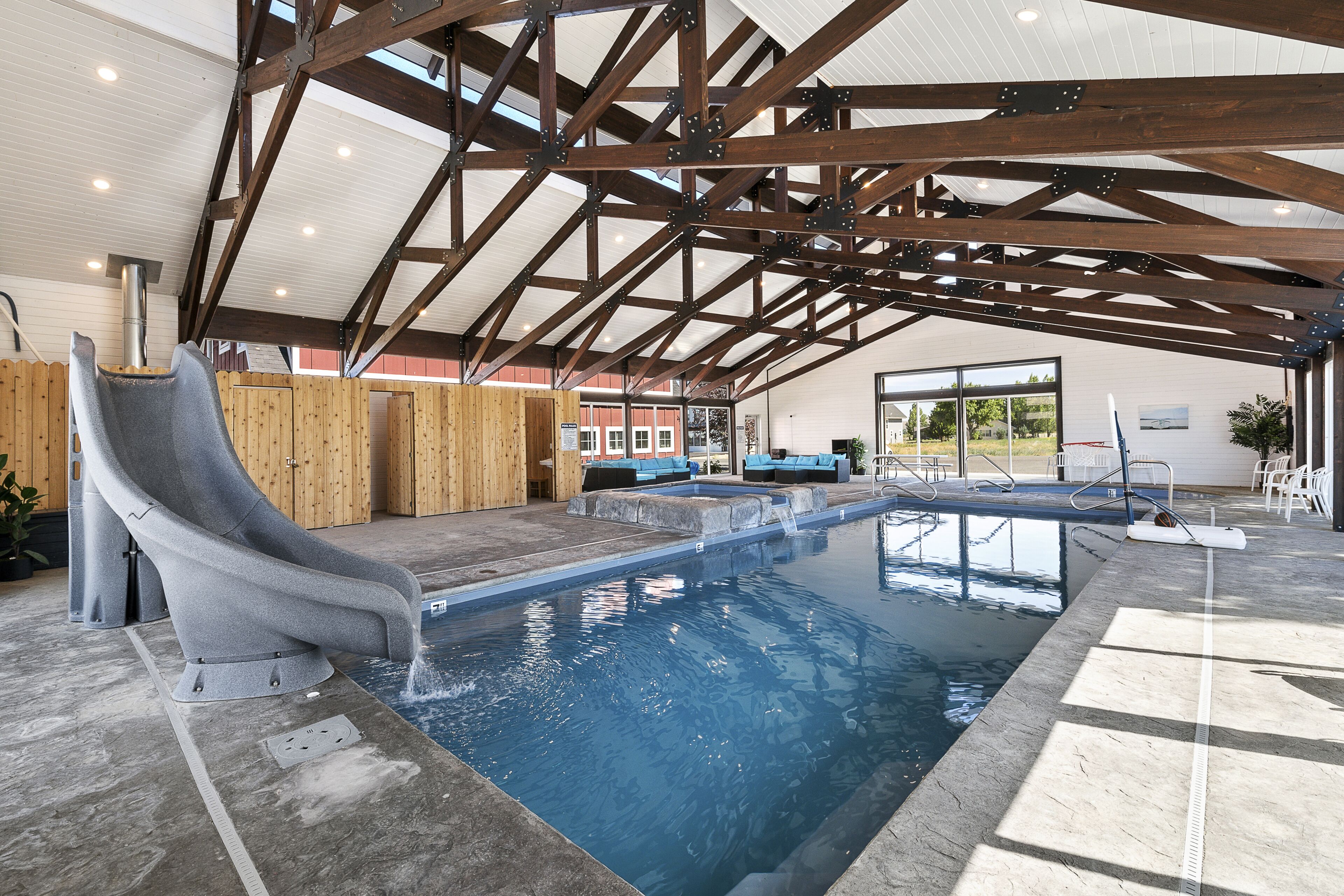 Indoor pool, a heated pool