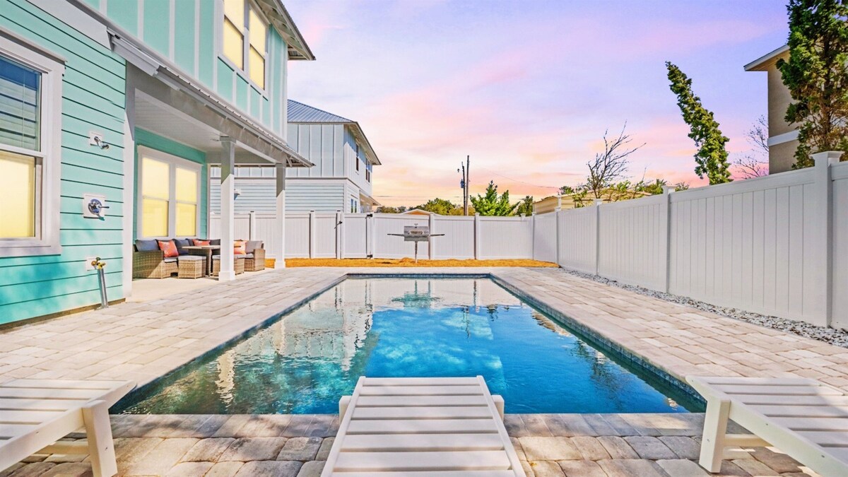 ✨Mighty Tortuga✨Newly Built, A+ Location, Private Pool, Game Rm, Walk to Beach❤️