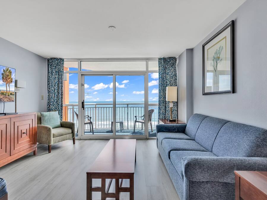 Signature-Apartment, 1 Schlafzimmer, Strandblick, Meerseite | Wohnzimmer