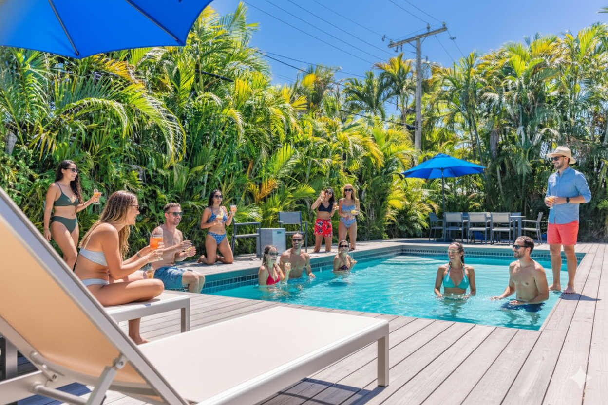 Outdoor pool, a heated pool
