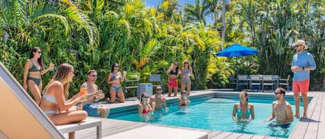 Outdoor pool, a heated pool