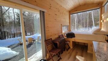 The Chickadee (Site 4) | Laptop workspace, blackout drapes, free WiFi, bed sheets