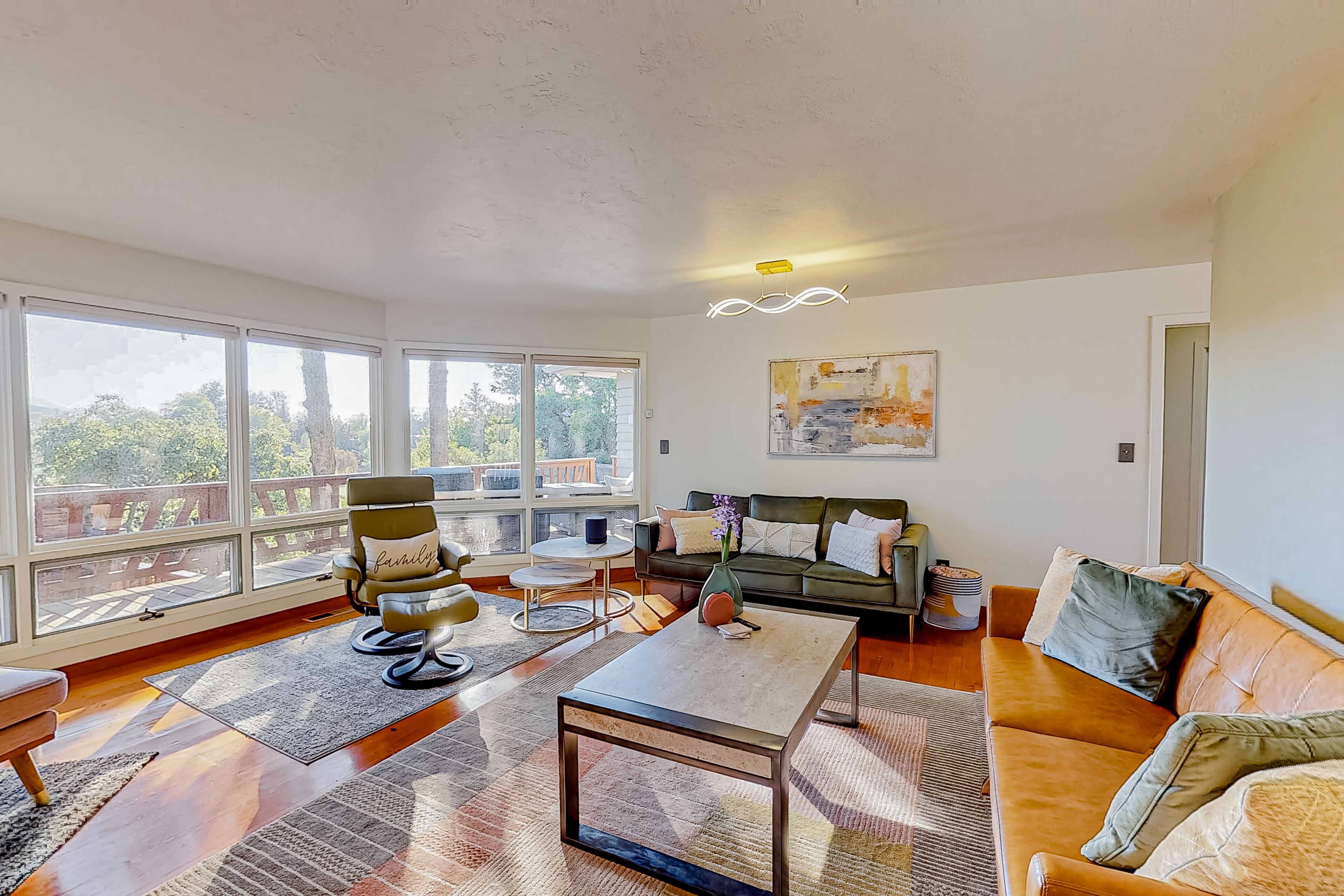 Dog-friendly home with great deck, firepit & fireplace - walk to shops & dining