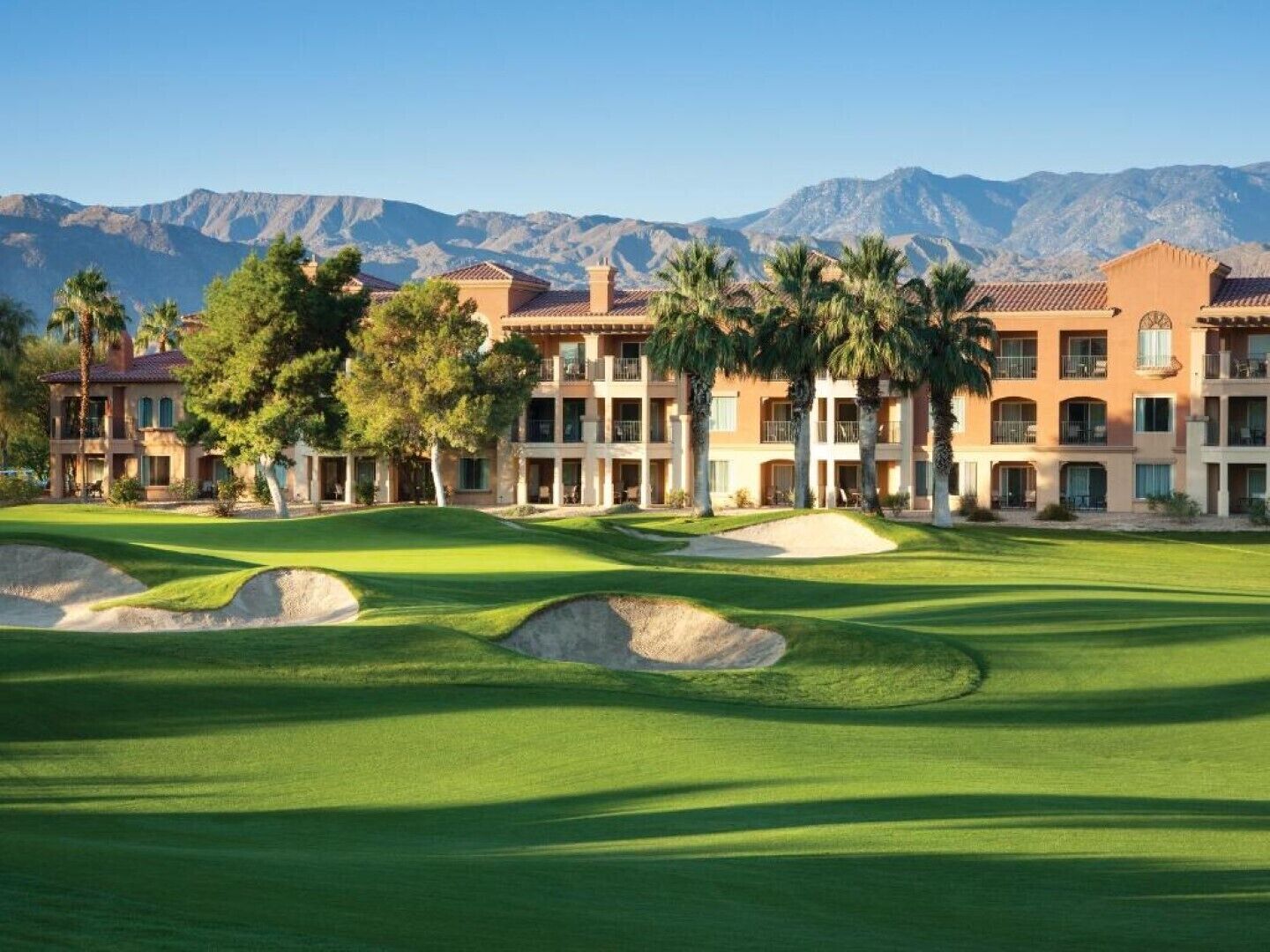Beautiful golf resort with multiple pools, recreation areas
