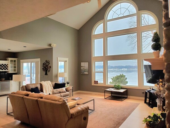 スマートテレビ、暖炉、DVD プレーヤー、書庫