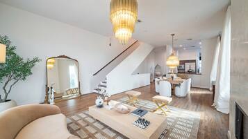 Smart TV, fireplace, video games