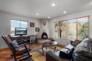 智能電視、壁爐、DVD 播放機