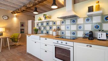 Fridge, oven, dishwasher, coffee/tea maker