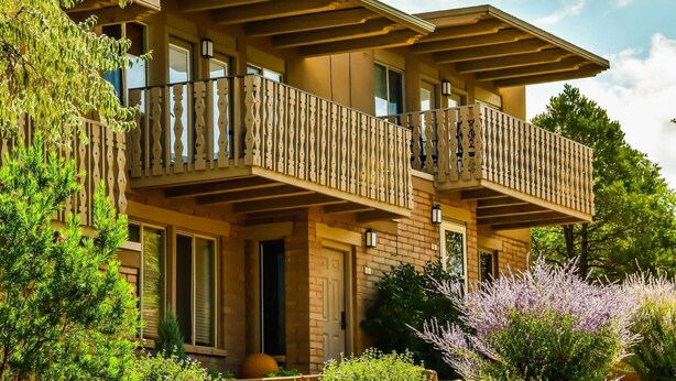 Exterior - Fort Marcy 10 | Walk to Plaza | Kiva Fireplace | Full Kitchen | Hot Tub | Pool | Single Level (Santa Fe)