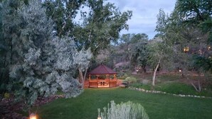 Property grounds - Fort Marcy 10 | Walk to Plaza | Kiva Fireplace | Full Kitchen | Hot Tub | Pool | Single Level (Santa Fe)