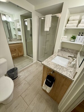 Hair dryer, towels