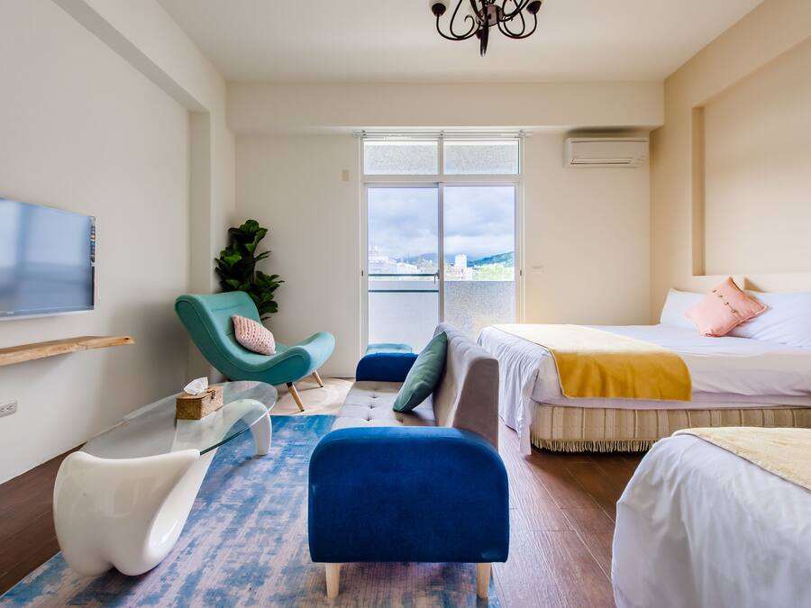 Chambre avec lits jumeaux, balcon