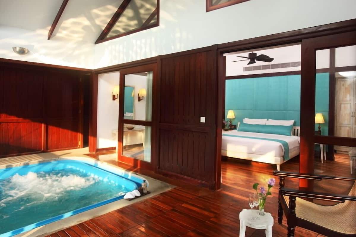 Doppia Luxury, 1 letto king, piscina privata, vista lago | Biancheria da letto di alta qualità, copriletto in piuma, minibar
