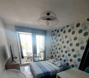 1 غرفة نوم ومكتب وواي فاي