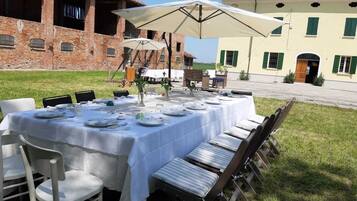 Outdoor banquet area