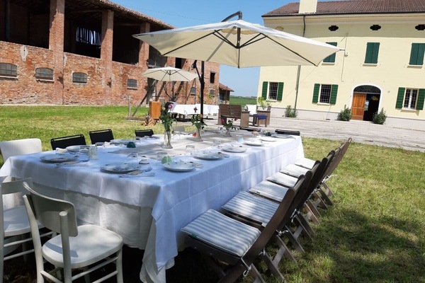 Outdoor banquet area
