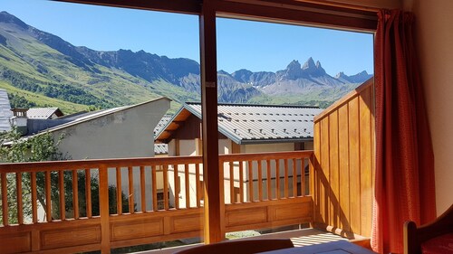 Studio 4 people - Bright - Beautiful view of the Aiguilles d'Arves mountains