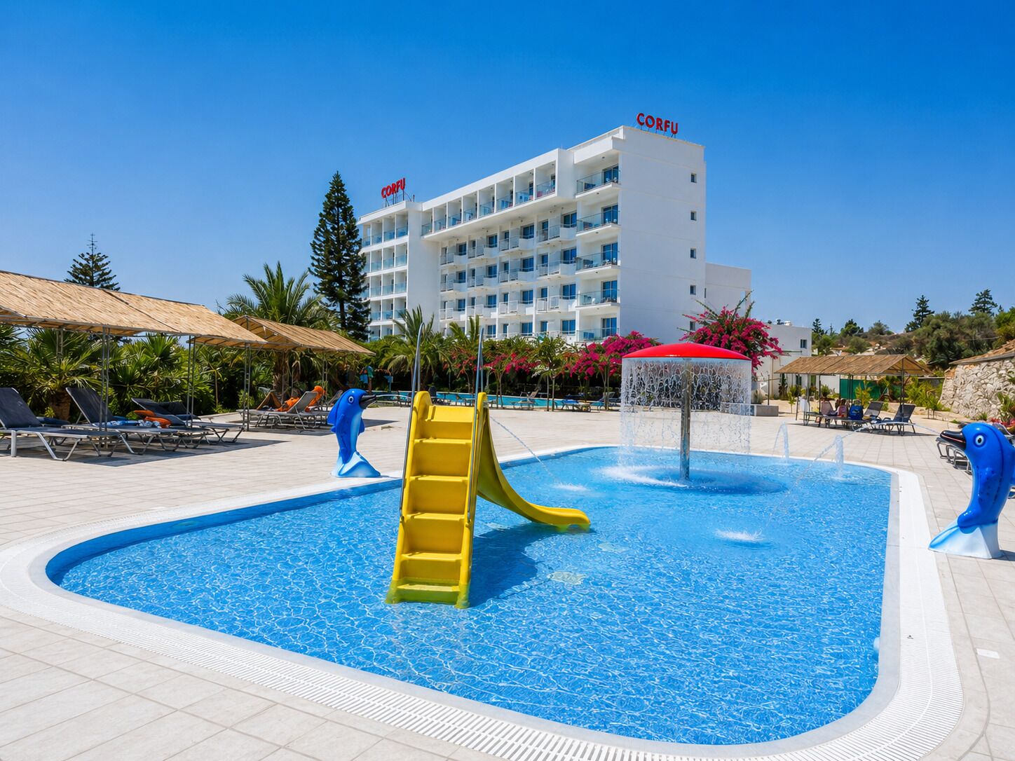 2 outdoor pools, pool umbrellas, sun loungers