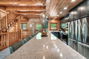 Fridge, microwave, oven, stovetop - Smoky Mountain Haven - 8 BD Cabin in Pigeon Forge (Sevierville)