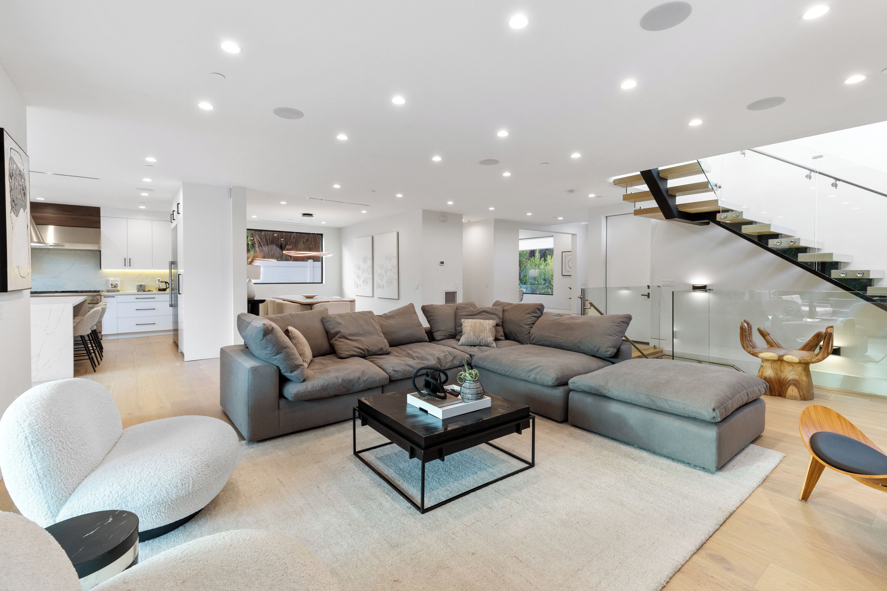 Smart TV, fireplace, foosball, offices