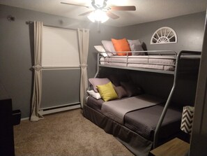 2 bedrooms, iron/ironing board, travel crib, free WiFi