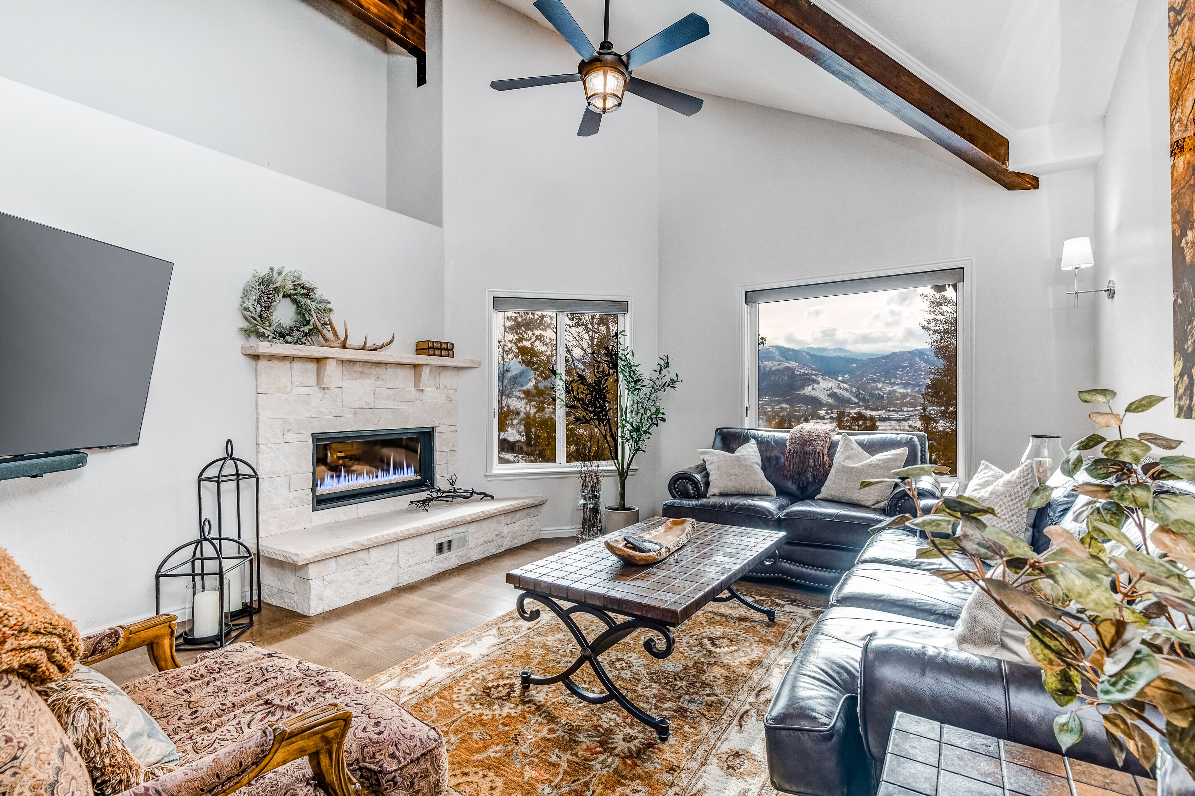 TV, fireplace, DVD player