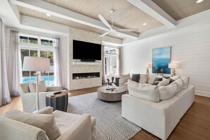 TV, fireplace, table tennis