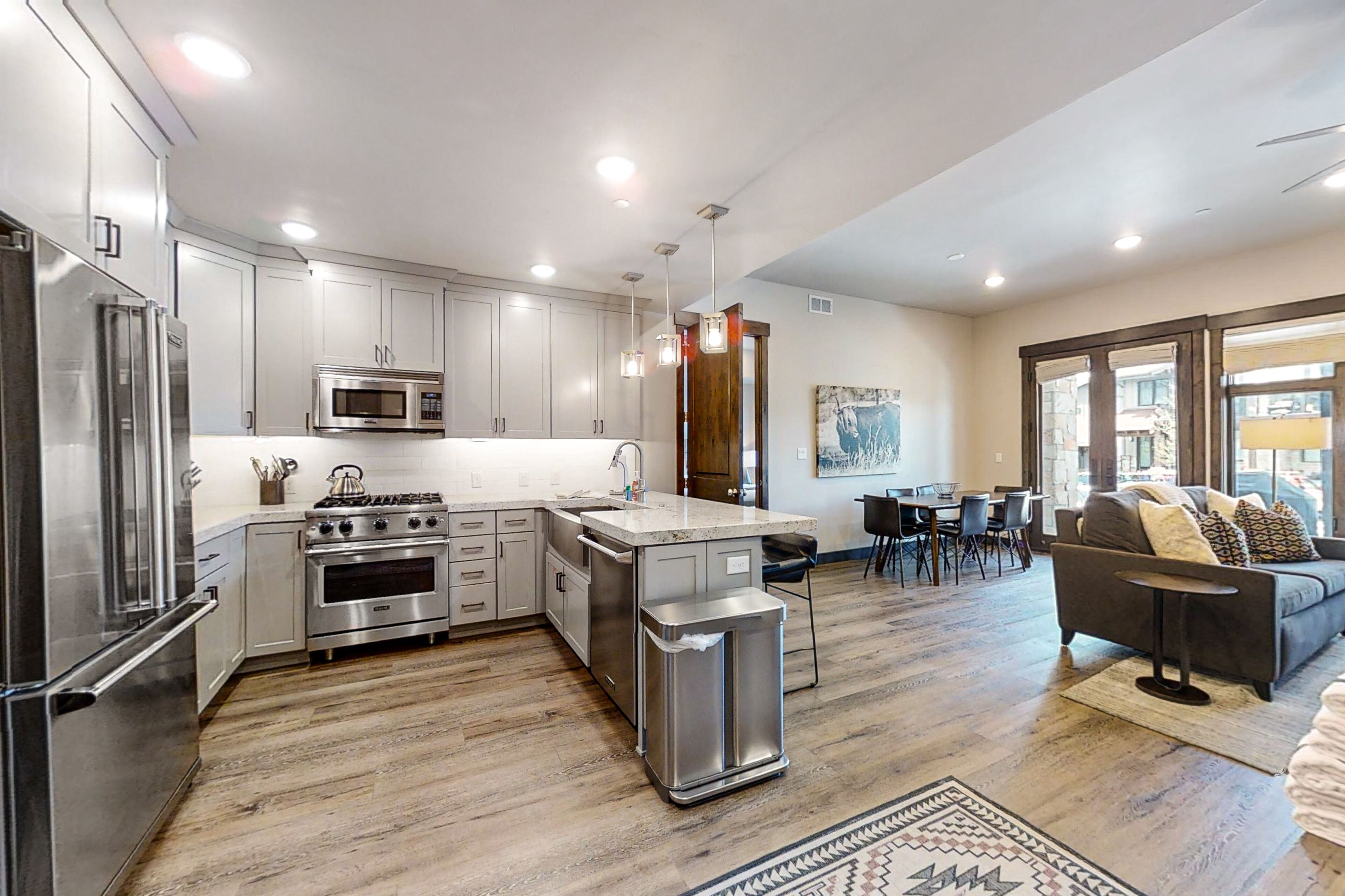 Stylish Blackstone Retreat | Heated Pool & Hot Tub | Walk to Cabriolet Lift