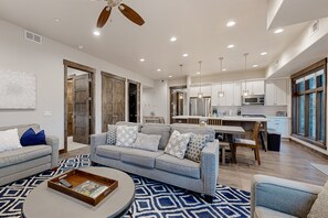 Televisión, chimenea y reproductor de DVD 