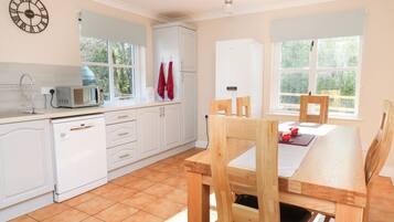 Fridge, dishwasher, electric kettle, toaster