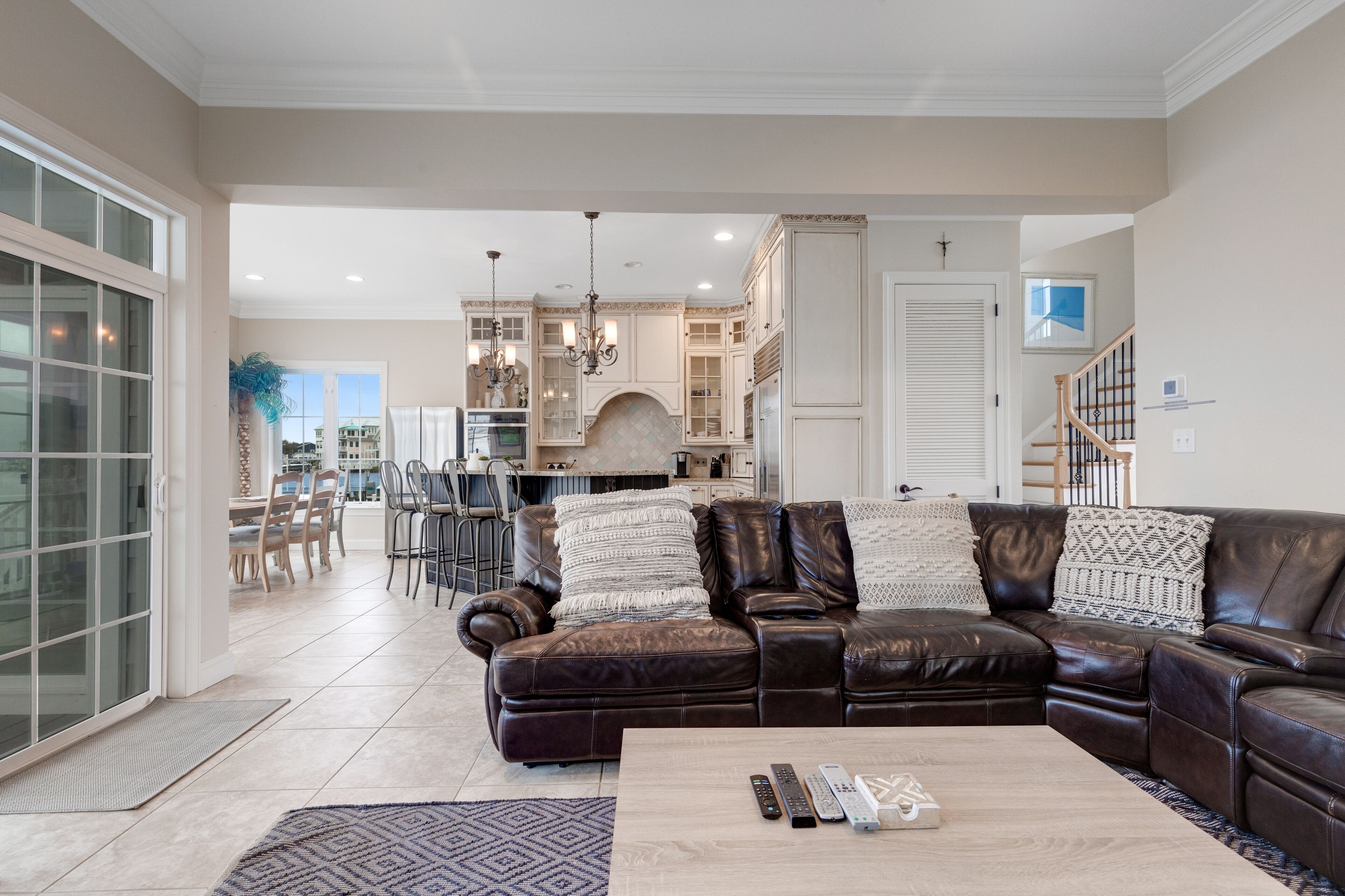 West Fenwick waterfront dream with stunning rooftop deck views, dock & firepit