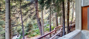 Designer Forest-View Condo with Balcony, Wood Stove & Sunroom - Near Slopes