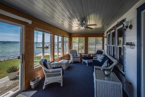 Dog-friendly and lakefront home with firepit close to restaurants and shops