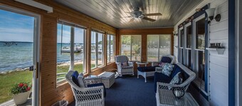 Dog-friendly and lakefront home with firepit close to restaurants and shops