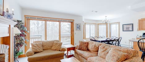 TV, fireplace, DVD player