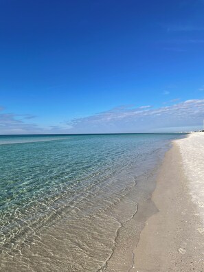 Beach nearby, sun-loungers