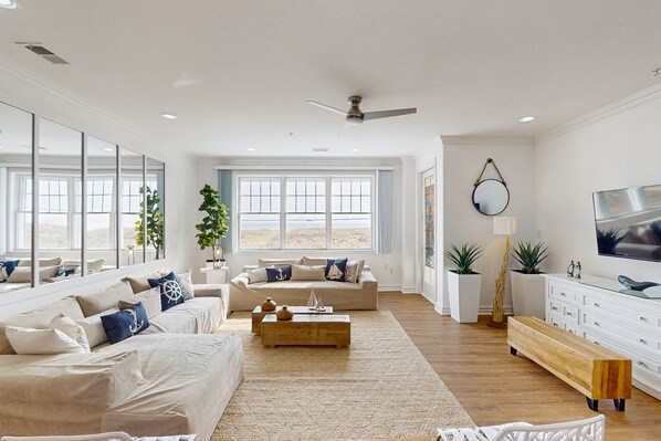 TV, DVD player, books