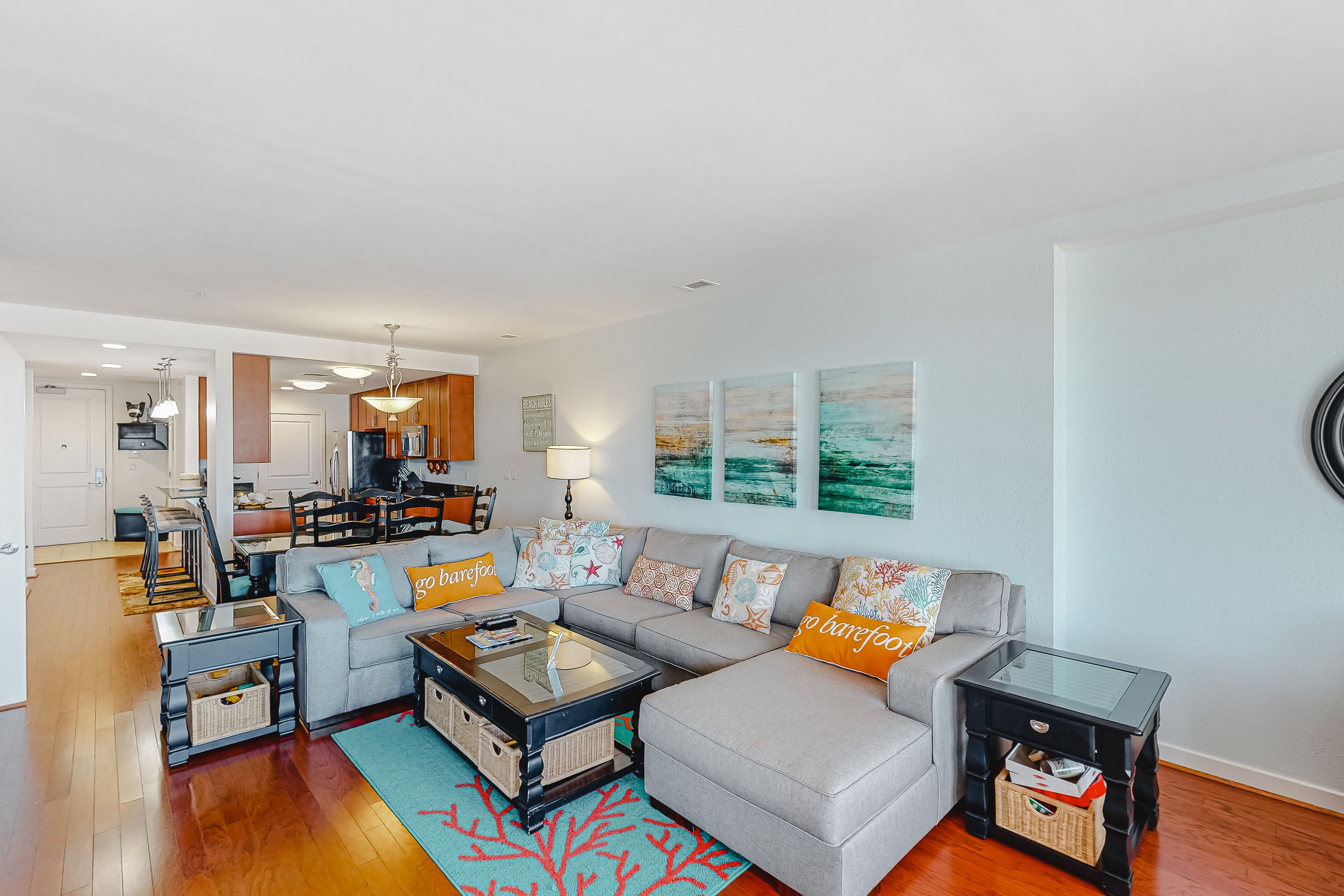 Amazing ocean & bay views from 3rd-floor condo with on-site pool & fitness center