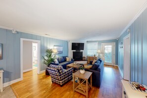 TV, DVD player, books