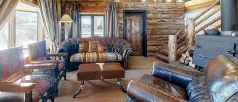 Televisión, chimenea y reproductor de DVD