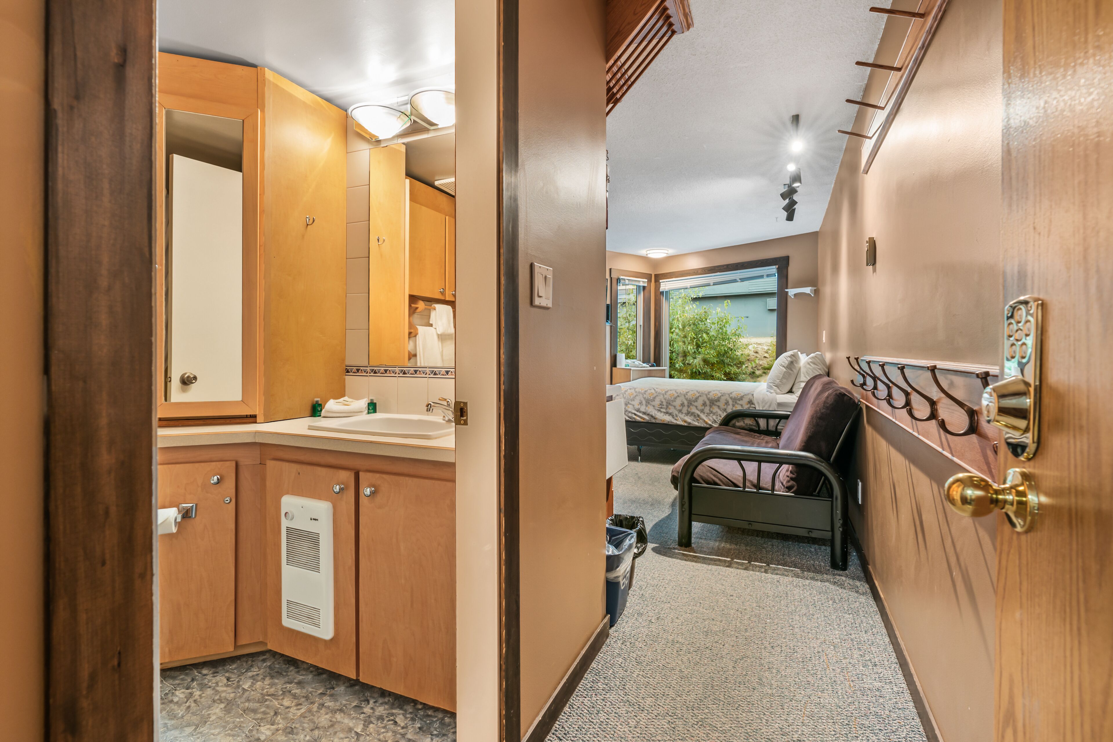 Ground-floor, ski-in/ski-out studio with shared seasonal hot tub - dog friendly