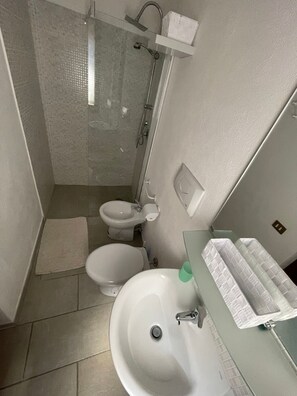 Dusche, Haartrockner, Bidet, Handtücher