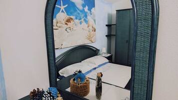 2 bedrooms, in-room safe, iron/ironing board, travel crib