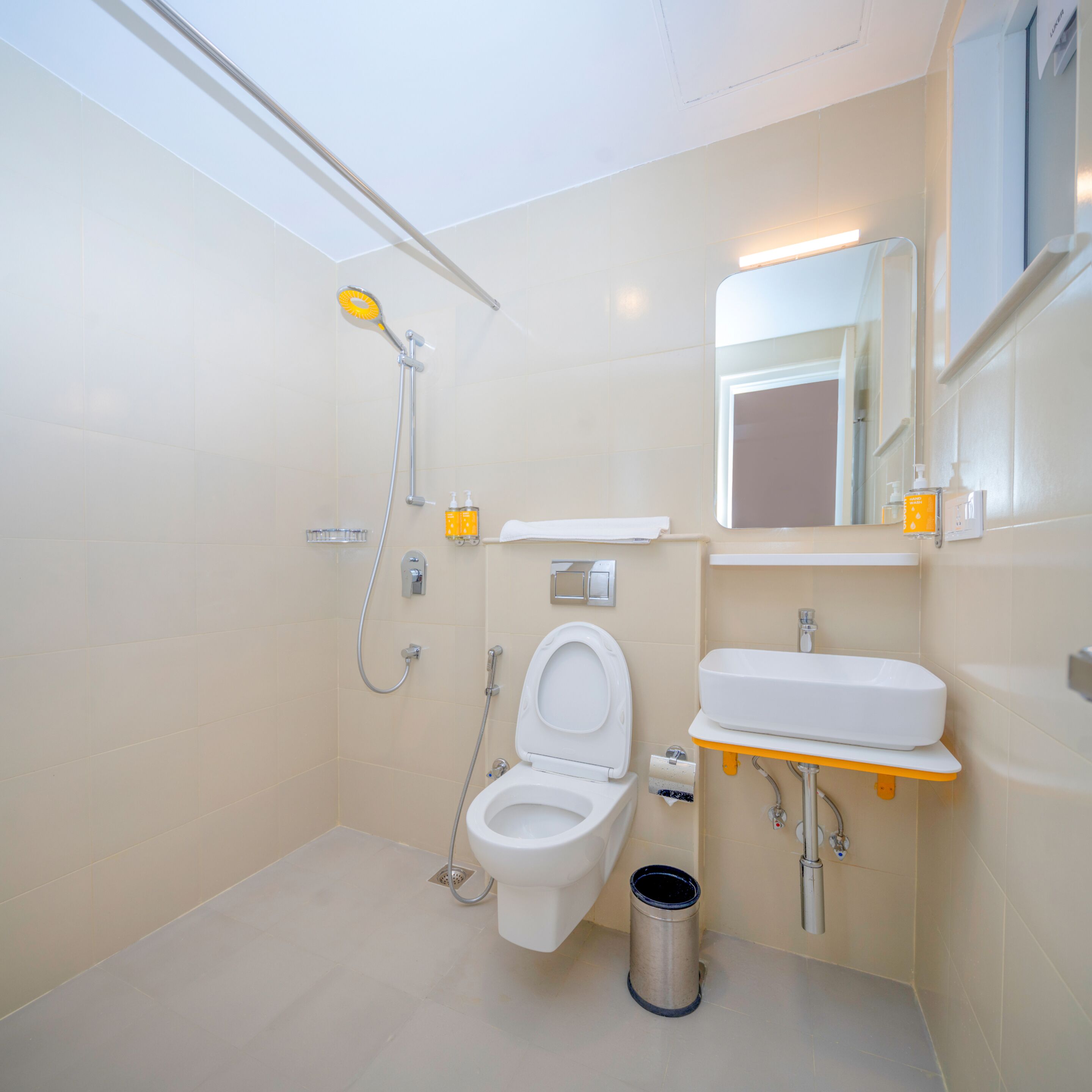 Standard Double Room | Bathroom | Shower, free toiletries, hair dryer (on request), slippers