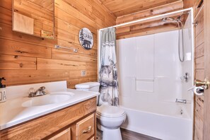 Bathroom - Lakeside wilderness resort cabin with dock, fire pit, on-site store, bait shop! (Watersmeet)