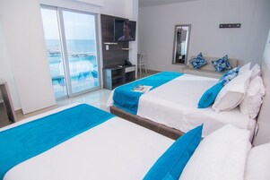 Sábanas de algodón egipcio, ropa de cama de alta calidad y minibar