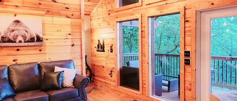 Una Smart TV, una chimenea, libros