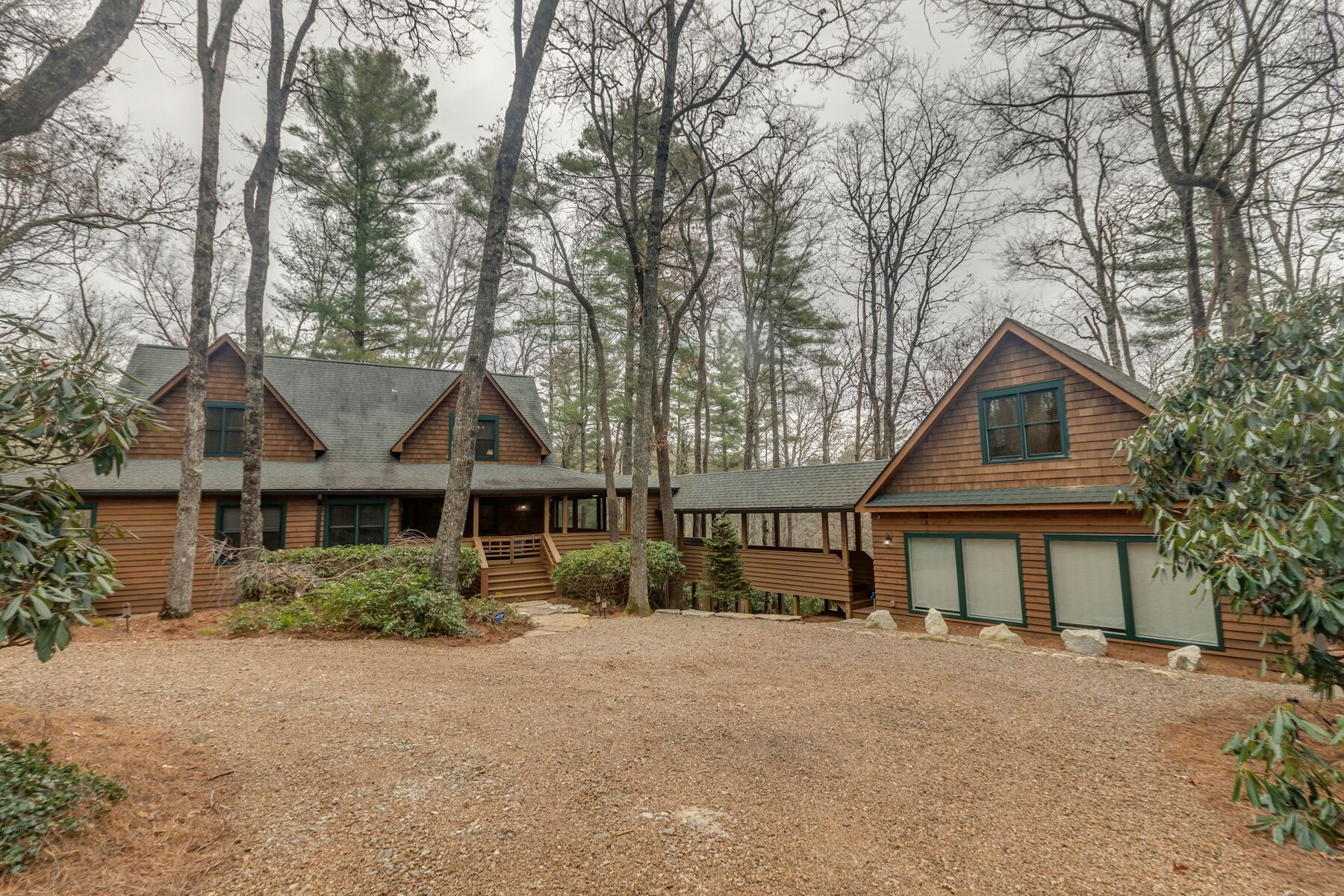 Beautiful private setting, outdoor wood burning fireplace on the back porch 