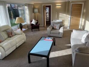 Smart TV, fireplace, DVD player, computer monitors